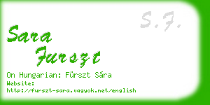 sara furszt business card